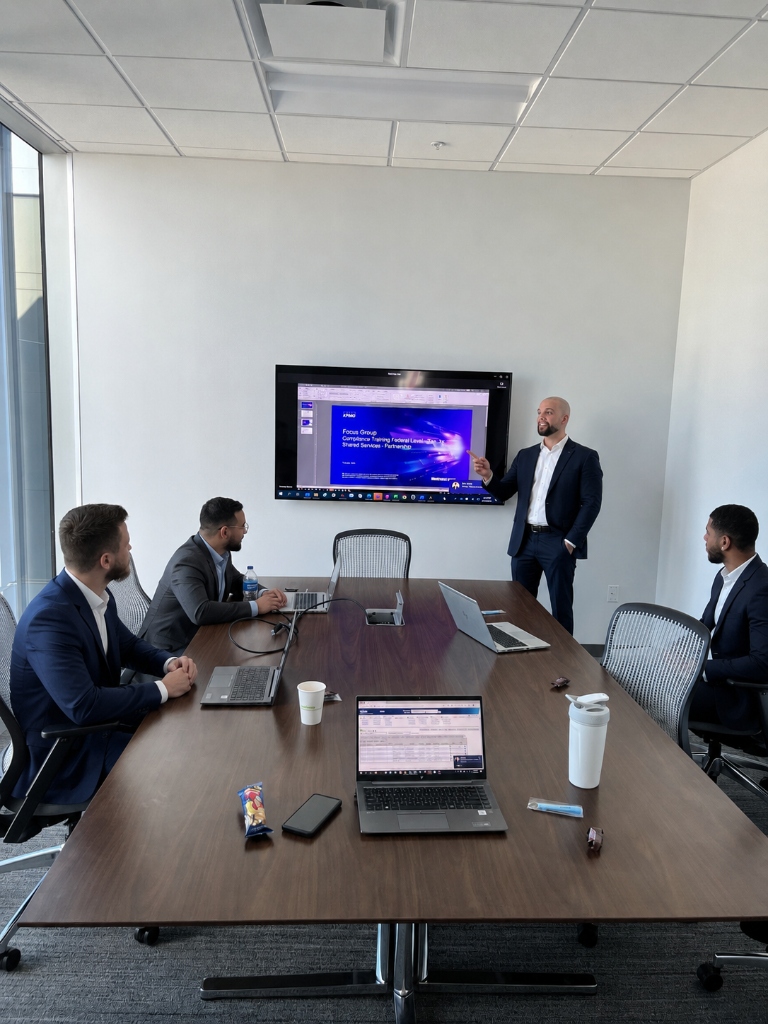 Joaquin Wilson presenting at KPMG